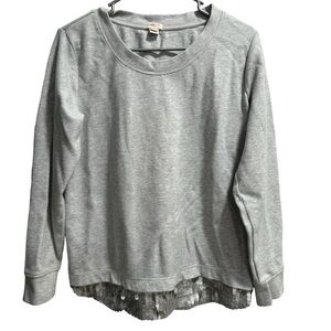 J. Crew Gray Sequin Trim Sweatshirt,‎ size Medium